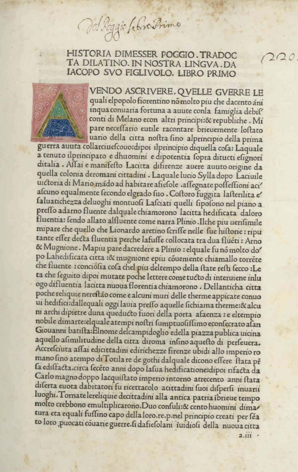 Поджо Браччолини. Historia Florentina. 1478