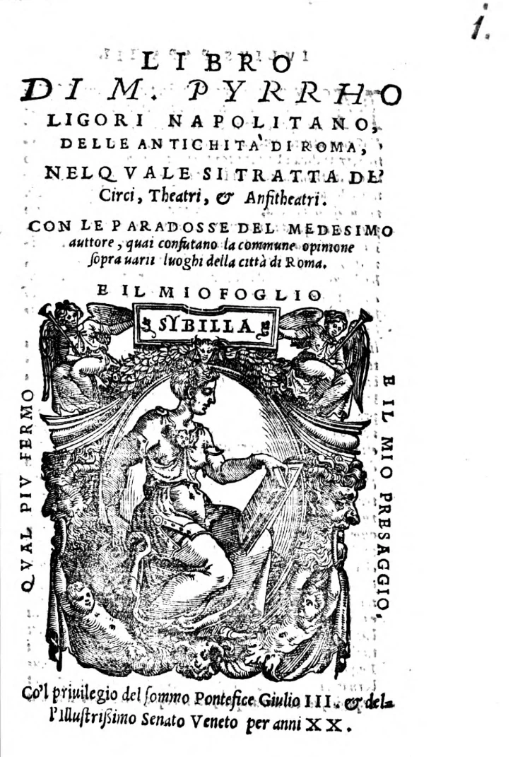Пирро Лигорио. Delle antichità di Roma. 1553
