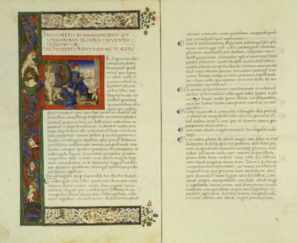 Архимед. О коноидах и сфероидах. 1458
