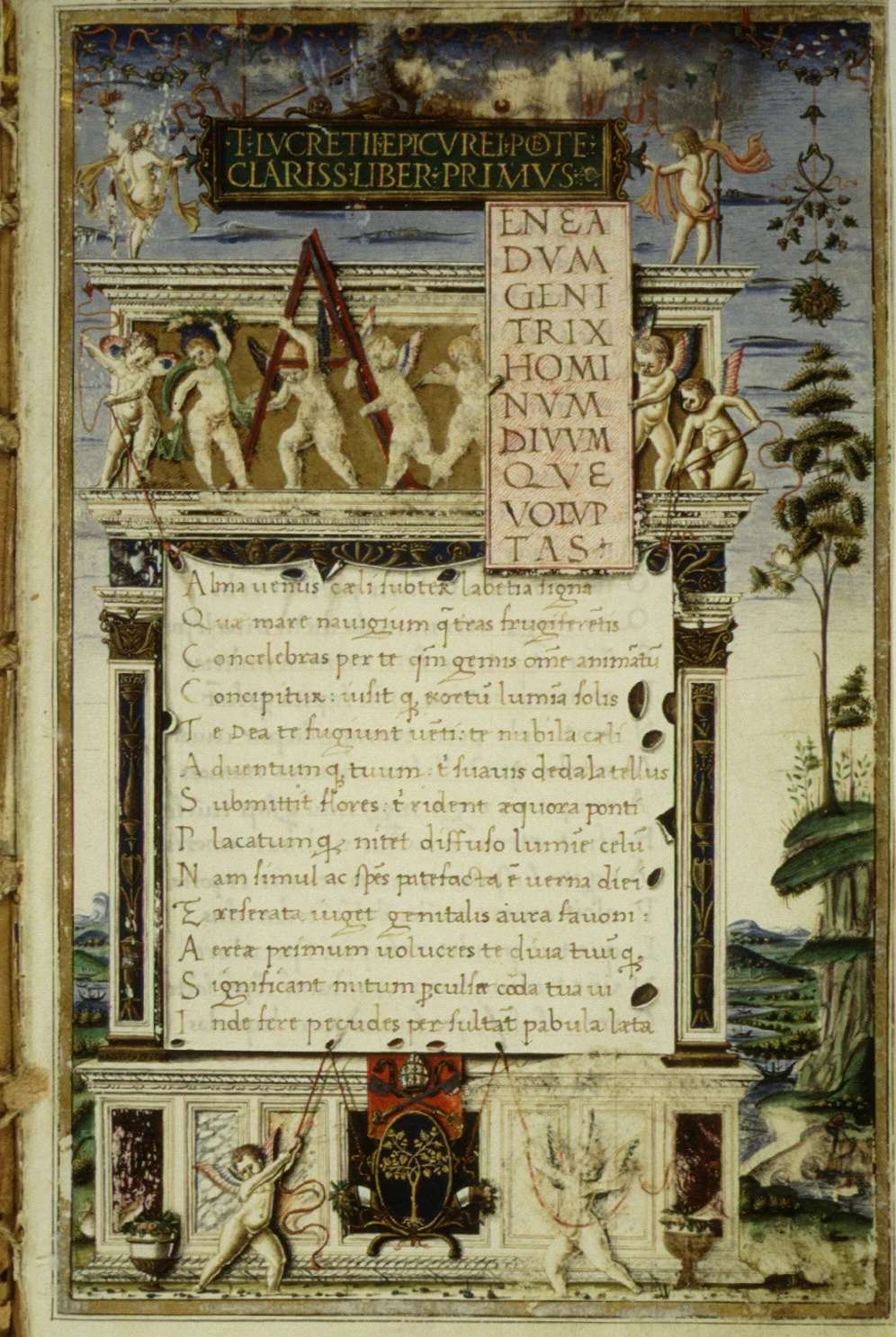 Лукреций. De rerum natura. Перевод Джироламо ди Маттео. 1483