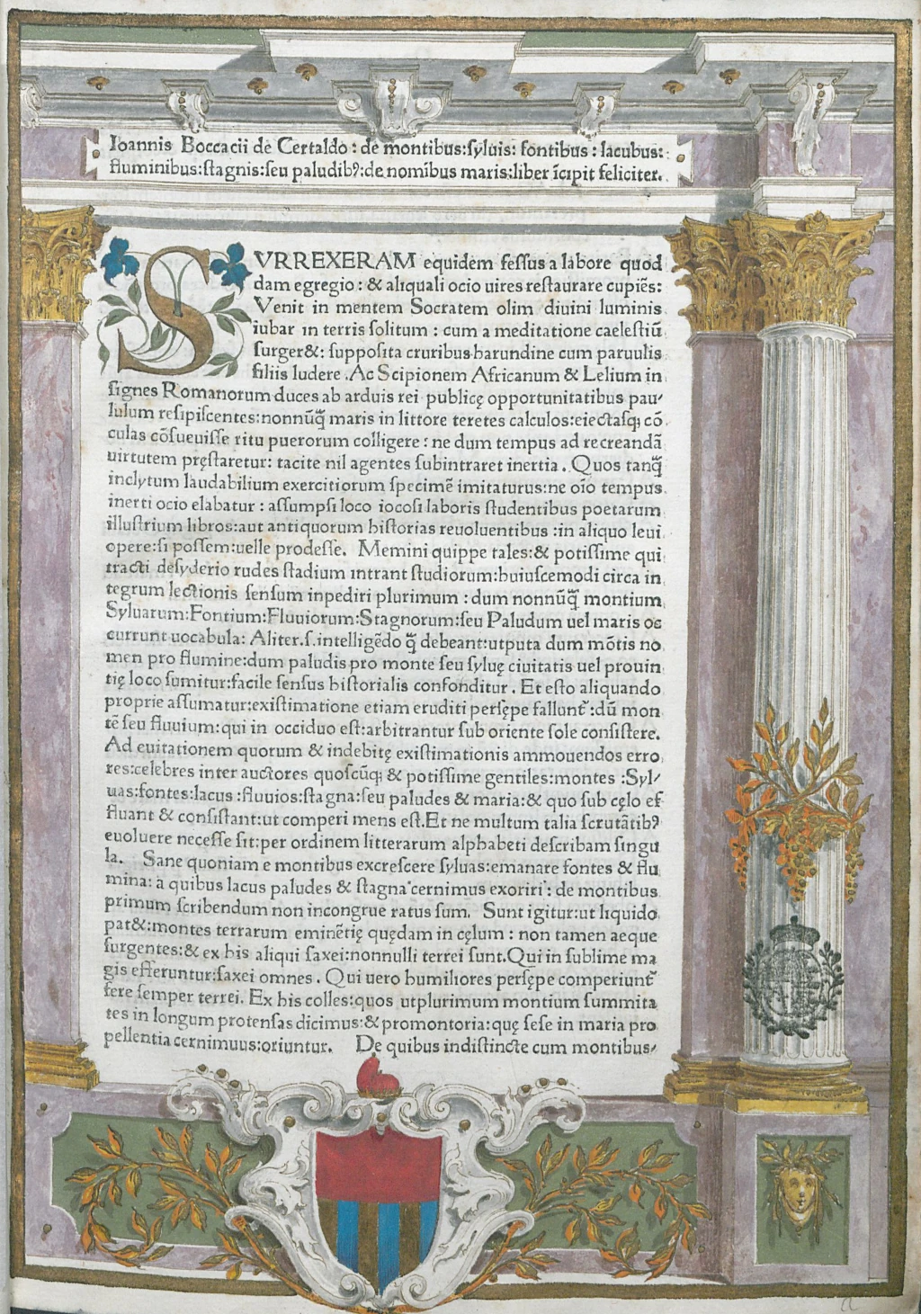 Джованни Боккаччо. De montibus, silvis, fontibus, lacubus, fluminibus, stagnis seu paludibus et de nominibus maris.