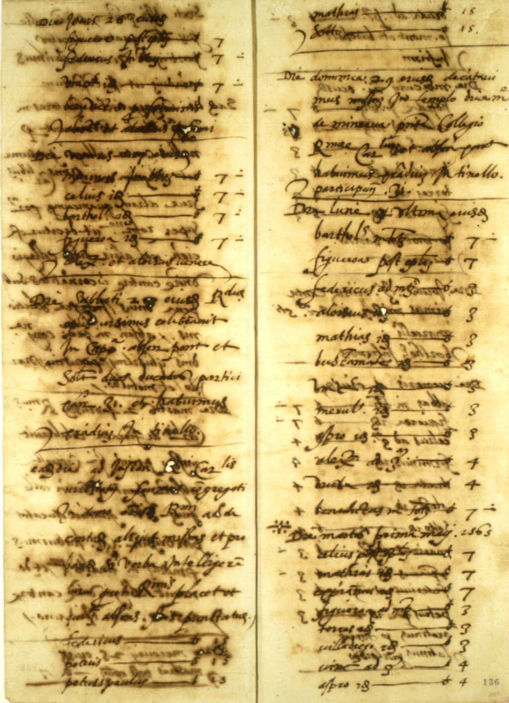 Запись текста папских певцов. 1565