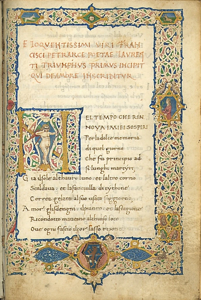 Франческо Петрарка Trionfi. Оформление рукописи Риккардо ди Нанни. 1449