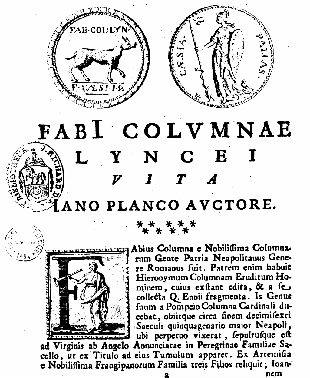 Фабио Колонна. Φυτοβασανος (Phytobasanos: Torture of plants). Неаполь. 1592