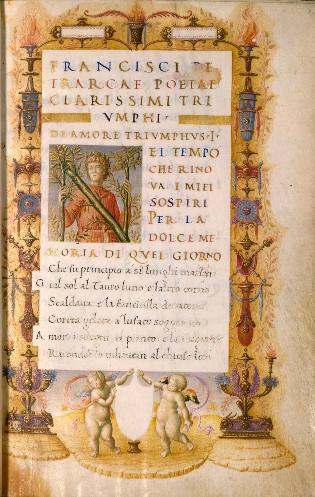 Франческо Петрарка Trionfi. Оформление рукописи Бартоломео Сан-Вито. 1480