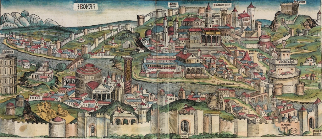 Хартман Шедель. Liber Chronicarum. Карта Рима. 1493