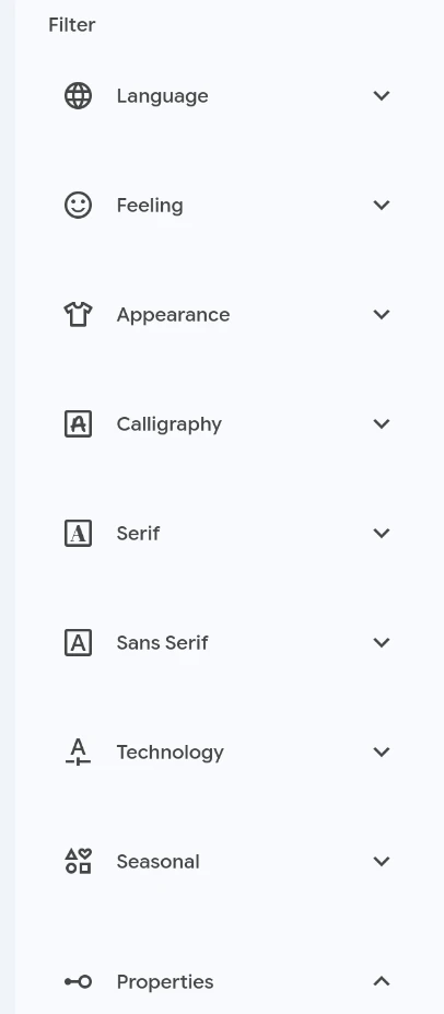 Классификация Google Fonts