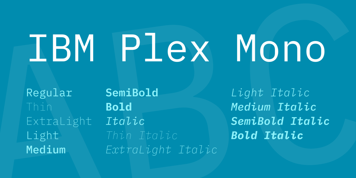 Шрифт IBM Plex Mono