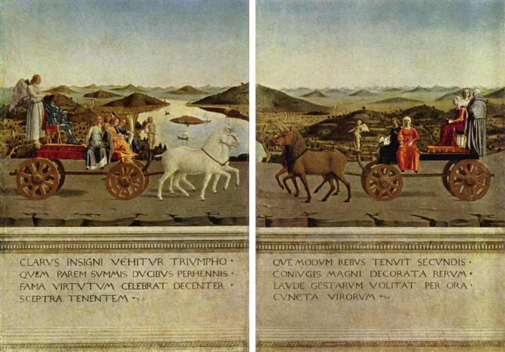 Пьеро делла Франческа. Триумф Федериго да Монтефельтро и Баттисты Сфорца. 1472
