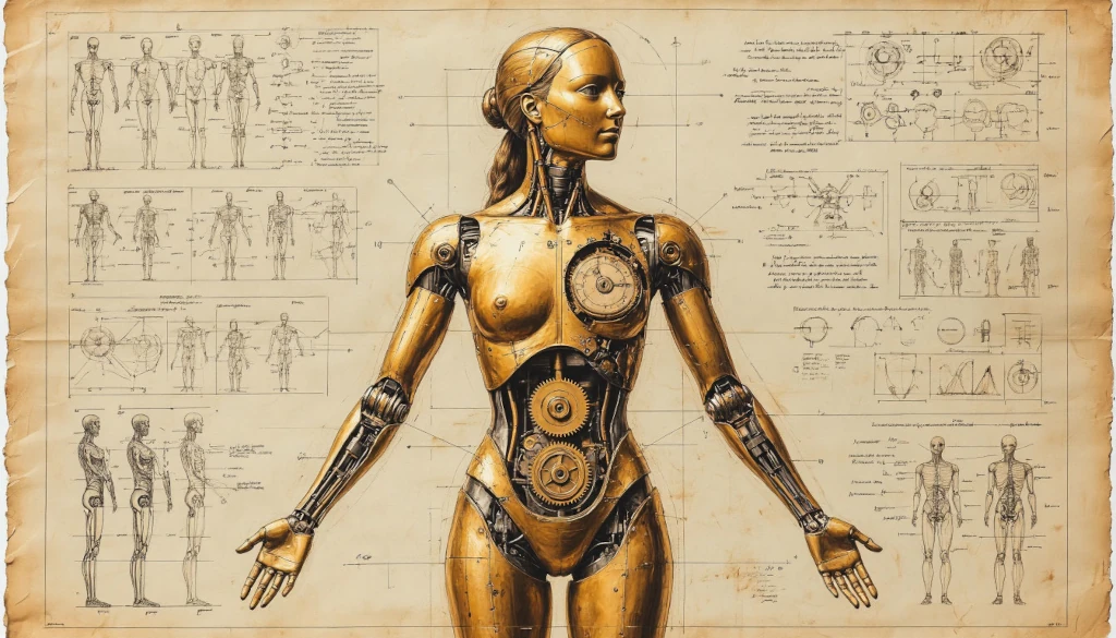 Чертёж золотой девы Гефеста